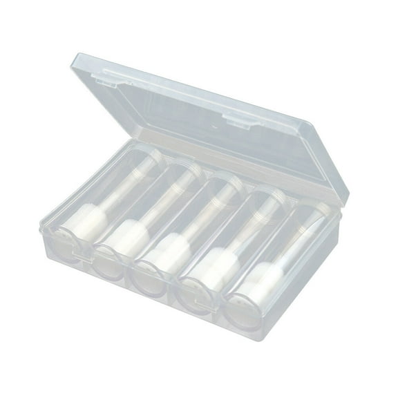 WHAMVOX 6Pcs Clear Coin Tubes for Collectors in Plastic Material 1.18x0.79x0.16in