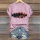 thumbnail image 5 of Camisetas de Manga Corta para las Mujeres de Moda Imprimir Cuello Redondo Camiseta, Mezcla de Poliéster Ligero para Primavera Verano Otoño, 5 of 8