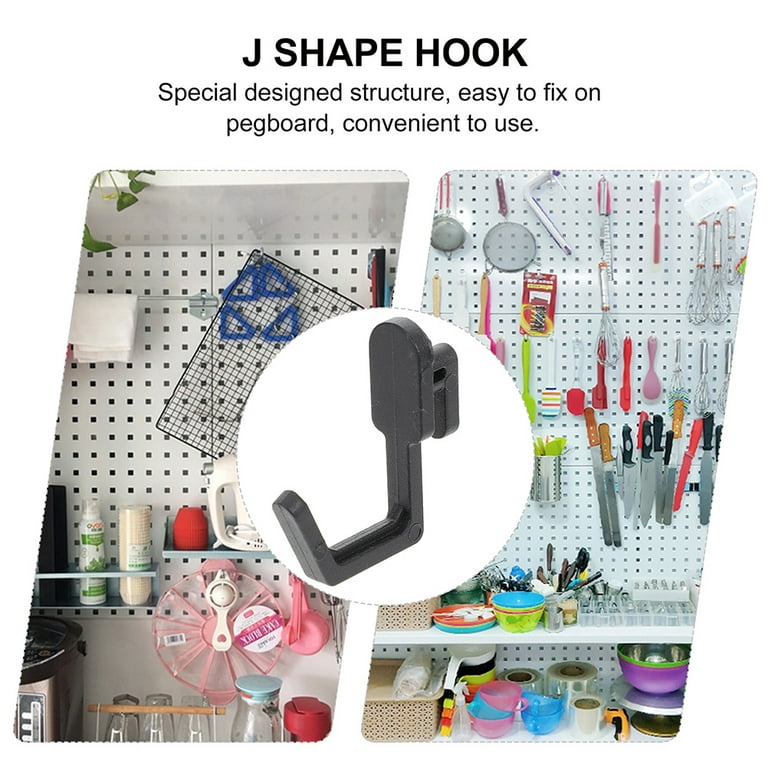 Peg Board Hook Heavy Duty Hangers Plastic Hooks for Hanging Accessories  Pegboard J Shape up