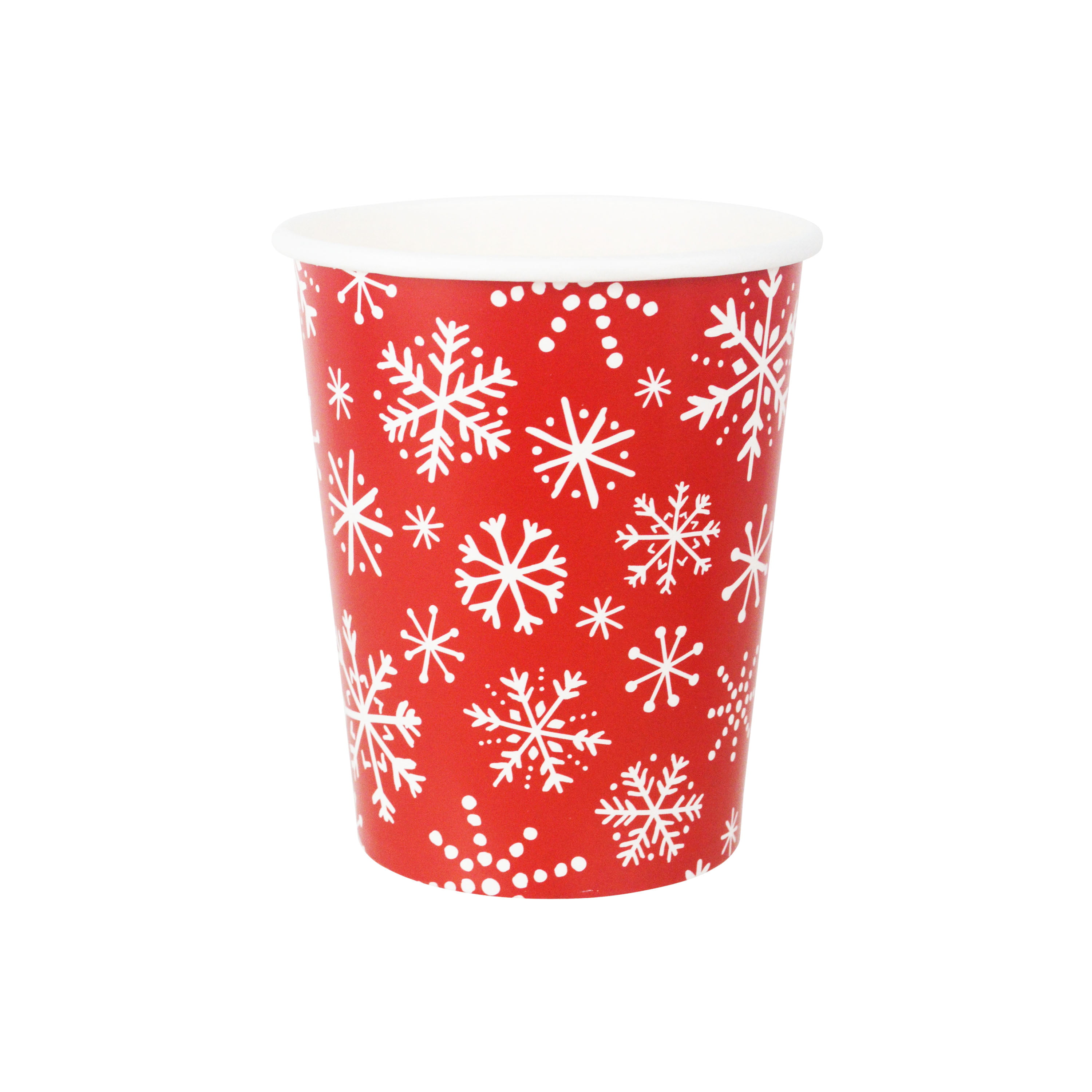 Holiday Time 8ct Red With Snowflake Paper Cup, 9oz