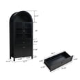 thumbnail image 5 of S-HOME Dome Cabinet with Multi-Level Storage, Antique Design, 71.65 Inch High Engineered Hardwood for Versatile Use, Black, 5 of 12