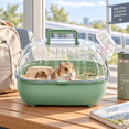 thumbnail image 2 of OANLKGI Small Pet Travel Carrier 10.83 x 8.66 IN Acrylic Viewing Panels Transparent Animal Transport Box Water Bottle and Carry Handle Portable Ventilated Pet Cage Pet Travel Green, 2 of 5