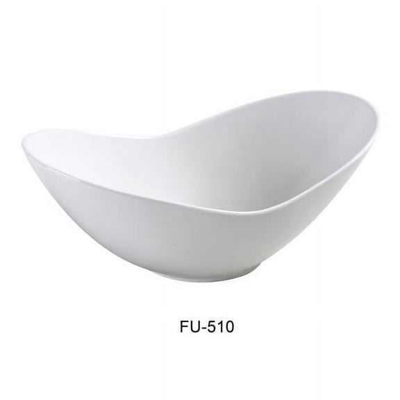 10 in. Fuji Porcelain Fortune Bowl, Bone White - 28 oz - Pack of 12