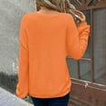 thumbnail image 5 of Htigea Plus Size Fall Shirts for Women Casual Crew Neck Long Sleeve Tops Loose Cozy Crochet Tshirts Orange 3XL, 5 of 8