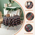 thumbnail image 2 of Christmas Blue Plaid Waterproof Tablecloth – Classic Woven Check Design – Holiday Dining Table Cover for Xmas Parties, Stain-Resistant & Durable, 60" Round, 2 of 6