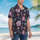thumbnail image 3 of Balery Roses Flowers Camisas hawaianas de manga corta para hombre, camisas playeras de corte holgado, camisas de vacaciones con botones,Medium, 3 of 7