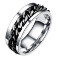 thumbnail image 3 of Miangastore Simple and Durable Titanium Steel Finger Ring for Decor Black with Box Size 9, 3 of 8