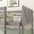 thumbnail image 5 of Bellemave Low Twin Over Twin Bunk Bed for Kids/Junior, Solid Wood Floor Bunk Bed Frame with Guardrails and & Ladder, Toddler Bunk Beds with Headboard & Footboard, No Box Spring Needed (Antique White), 5 of 8