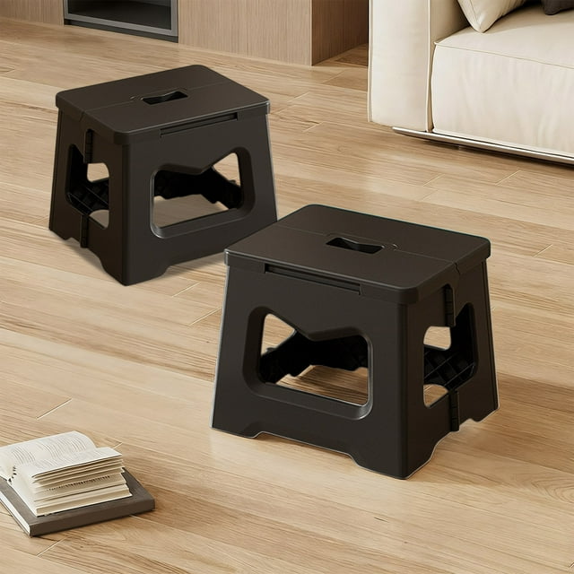 Fiudx Tabouret Pliant Robuste, Tabouret de Camping Portable avec Poignée, Tabouret Extérieur pour Adulte pour Vendeur de Rue, Pique-Nique, Voyage, Lot de 1, Orange