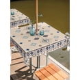 thumbnail image 2 of Outdoor Tablecloths with Umbrella Hole & Zipper, Boho Geometric 60x60 Inch Square Tablecloths, Retro Rustic Chic Ethnic Abstract Patterned Waterproof Table Cloth, Patio/Pool/Picnic Table Covers, 2 of 8