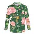 thumbnail image 4 of LEBONYARD Mens Sweatshirts Clearance under $5.00,Men's Printed Long Sleeved Button Up Lapel Top Green M, 4 of 5