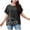 Black, variant on IROINNID Summer Oversize Tops For Women Casual Short Sleeve Round Neck Printed Loose Blouse Spring