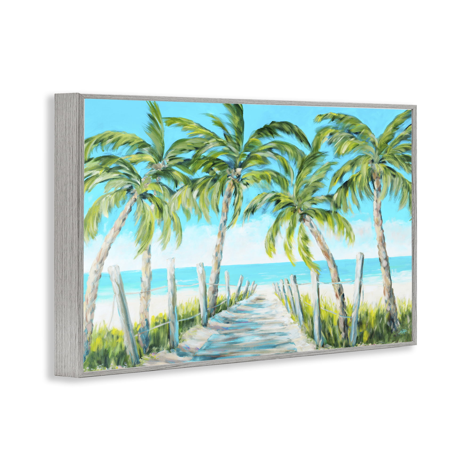 Stupell Industries The Path To Paradise Gray Framed Giclee Art, design by Julie DeRice