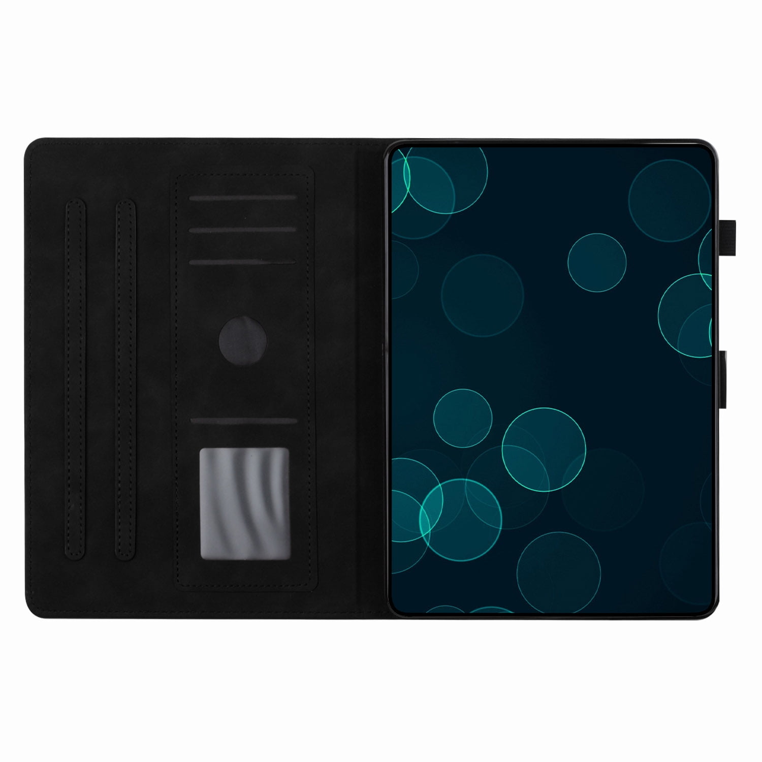 Allytechgroup iPad Air 11 Case 2024, Embossed Coconut Tree Pattern Cover, Auto Sleep Wake Function with Flip Cover Stand and Pencil Holder Case for Apple iPad Air 11 Inch 2024 Tablet,Black