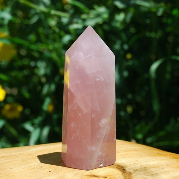 Natural Rose Quartz Stone Tower Pink Crystal Wand Obelisk Home Decoration