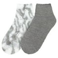thumbnail image 2 of BambooMN Women's Girl Fuzzy Warm Fluffy Tie-Dye Colorful Fun Ankle Socks - Inkwell - 2 Pairs, 2 of 6