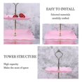 thumbnail image 3 of 2 Pcs Square 3-tier White Cupcake Stand Dessert Plates Stand, 3 of 5
