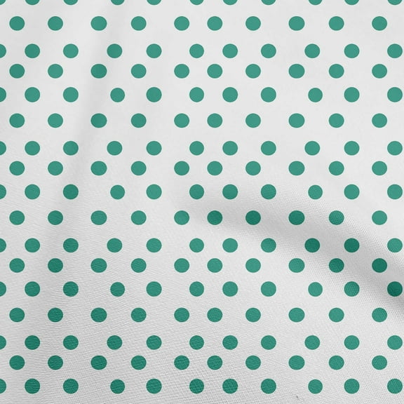 oneOone Polyester Spandex Green Fabric Polka Dot Dress Material Fabric Print Fabric By The Yard 56 Inch Wide