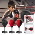 thumbnail image 3 of Entraîneur de Vitesse de Boxe de Table pour Maison et Bureau - Balle en PU Réglable avec Tige en Acier à Ressort, Hauteur de 15.74 Po, Base à Ventouse de 6.96 Po, Design Rouge-Noir, Inclus Pompe à Air - Soulagement du Stress et Entraînement Reflexif, 3 of 6