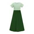 thumbnail image 4 of Lime Green Boy Girl Spandex for Children Boy Girl Summer Fall Short Sleeve Color Block Maxi Long Cute Pleated A Line Basic Dress Kid 2025 Clothing Trendy Country Concert 9 Years, 4 of 8