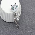 thumbnail image 5 of Broche de gato TUNC Vintage Faux Opal Crystal Bufanda Chal Adorno Plata, 5 of 5
