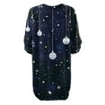 thumbnail image 5 of Women's Round Neck Casual Long Sleeve Plush Christmas Printed Dresses, Festive Fall and Winter Wear for Holiday Parties, Cozy and Soft Material,Navy,XL, 5 of 6