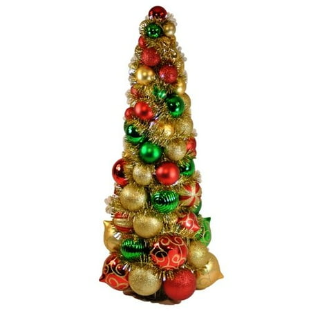Queens of Christmas WL-BTR-24-3M 2ft Multi ColoRed Ornament Tree