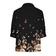 thumbnail image 4 of Blusa con botones sueltos con estampado de cuello en V informal de manga media para mujer OAVQHLG3B Store  lin121212, 4 of 5