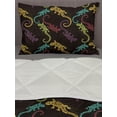thumbnail image 3 of Gecko Comforter & Sham Bedding Set, Abstract Reptiles Composition of Lizards with Motifs on Brown Toned Background, 3 pcs Duvet Set Microfiber Filling Quilt, 5 Sizes, Multicolor, by Ambesonne, 3 of 4