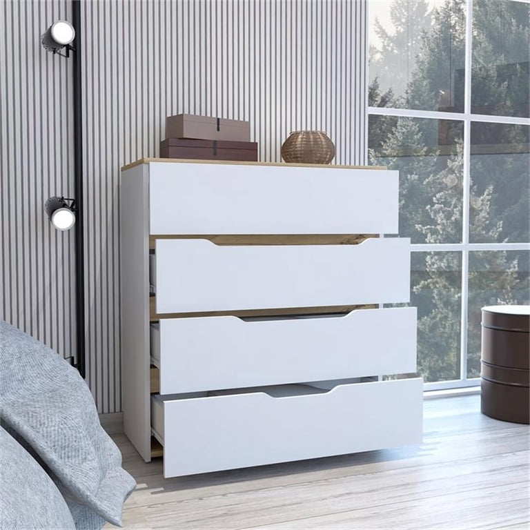 atlin designs dresser Atlin Designs Modern 3-Drawer Wood Bedroom Dresser in Light Gray/White