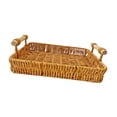 thumbnail image 4 of DOLITY Woven Serving Tray Decorative Rustic Bread Basket for Snack Fruits Breakfast 35x25x5 cm, 4 of 9