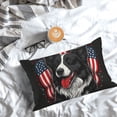 thumbnail image 3 of Salouo Independence Day Collie Pattern Pillow Cases,1PC Pillow Covers with Envelope Closure Decorative Pillow Case for Bed Couch,Pillows Not Included-14"x20", 3 of 6