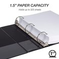 thumbnail image 3 of 1.5 Inch 3 Ring Binders, Made in USA, Economy Round Ring, Clear View Cover, 325 Sheet Capacity - for School, Home, Office - Black, 4 Pack, 3 of 4