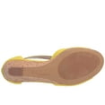 thumbnail image 6 of Charles David Gallo Sunshine Yellow Low Cork Wedge Open Toe T-strap Sandals (Sunshine Yellow, 7), 6 of 6