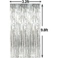thumbnail image 4 of 3.2 ft x 9.8 ft Metallic Tinsel Foil Fringe Curtains Pack of 3 for Party Photo Backdrop Wedding Decor (Silver), 4 of 4