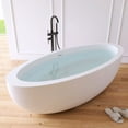 thumbnail image 4 of MEDUNJESS 73" Stone Resin Freestanding Bathtub, Solid Surface Matte White Free Standing Tub, 4 of 11