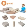 thumbnail image 3 of Aukfa 6-Piece Kids Climbing Toys, Baby Climber Blocks for Toddlers, Foam Play Gym Climbing Structures for Indoor Climb - Earth Tone, 3 of 8