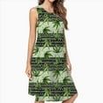 thumbnail image 2 of Green Maple Leaves Seamless Pattern Dress Elegant Party Dresses Evening Dresses Women Dress Sleeveless Dress Ladies Dresses, 2 of 4