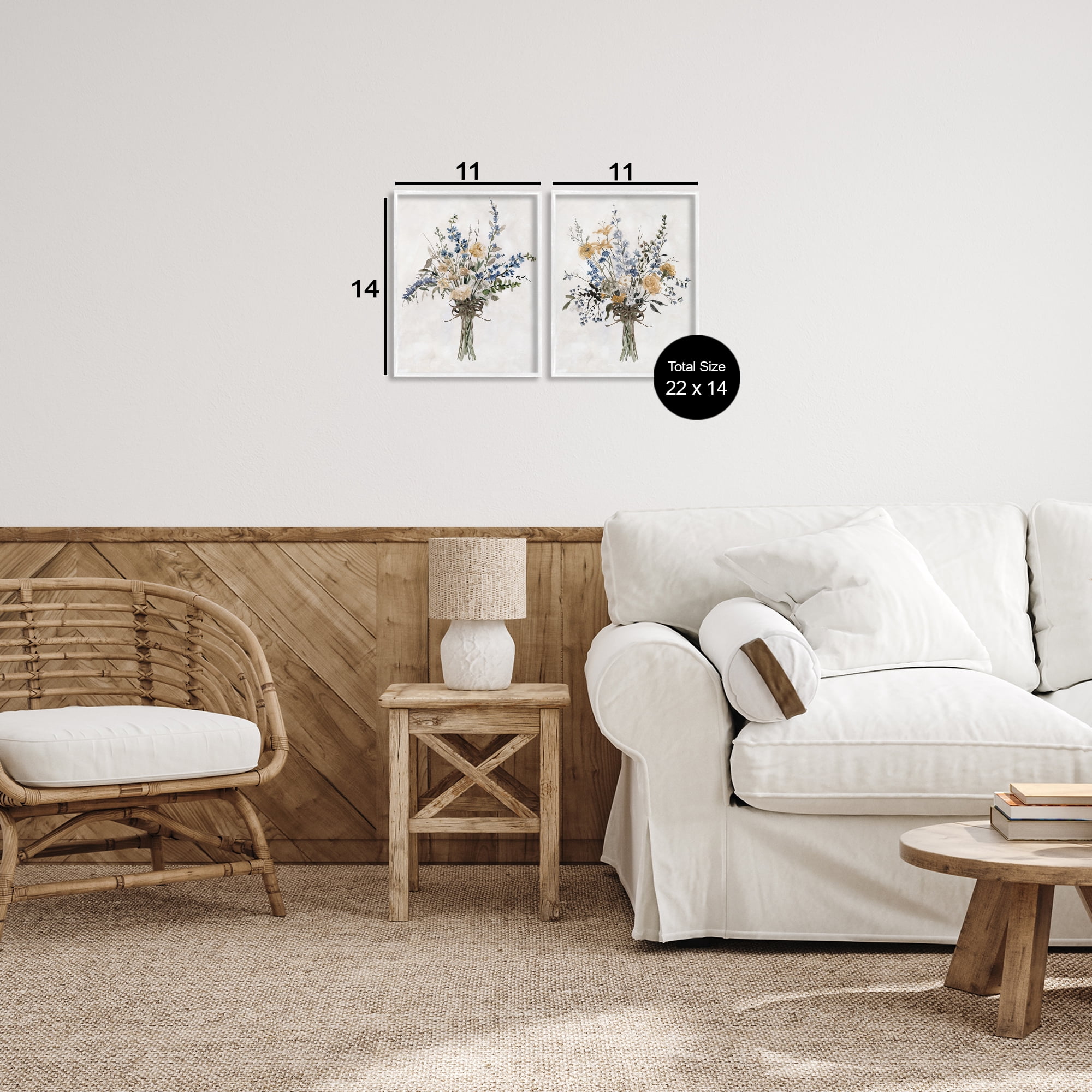 Stupell Industries Bushels of Herbs 2 Piece White Framed Giclee Art Set, design by Carol Robinson