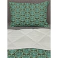 thumbnail image 3 of Oriental Comforter & Sham Bedding Set, Antique Floral Pattern of Victorian Ornate Style Vintage Royal Feels Print, 3 pcs Duvet Set Microfiber Filling Quilt, 5 Sizes, Cocoa and Seafoam, by Ambesonne, 3 of 4