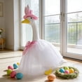 thumbnail image 2 of Porch Goose Outfits 2 Piece Easter Bunny Set with Pink Bunny Ear Hat and Tulle Tutu Fits 19 and 23 Inch Statues for Spring Holiday Front Porch Decor 2 Colors Available, 2 of 6