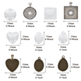 thumbnail image 2 of Tonsiki 60pcs 5 Styles Pendant Trays with Glass Cabochon for Jewelry Making, DIY Crafts, Charm Necklaces Making kit, 2 of 7