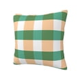 thumbnail image 2 of YFYANG Square Decorative Throw Pillow Case (Without Pillow Insert), Green Striped Plaid Bedroom Sofa Car Cushion Cover, 18"x18", 2 of 9