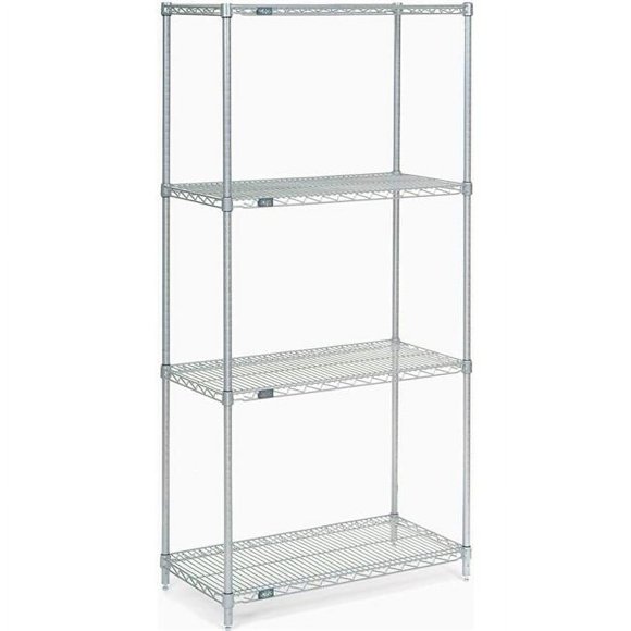 Nexel 18428Z5 18 x 42 x 86 in. Poly-Z-Brite 5 Tier Wire Shelving Starter Unit, Clear Epoxy