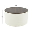 thumbnail image 6 of Pemberly Row Modern Fabric Storage Ottoman with Wood Top in Cream, 6 of 8