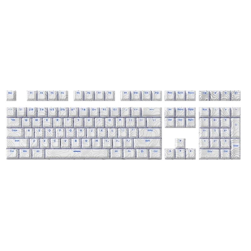 108 Keys PBT Dye Sublimation Keycaps Contour Line Front Print Backlit keycaps Cherry Profile Keycaps for Keyboard