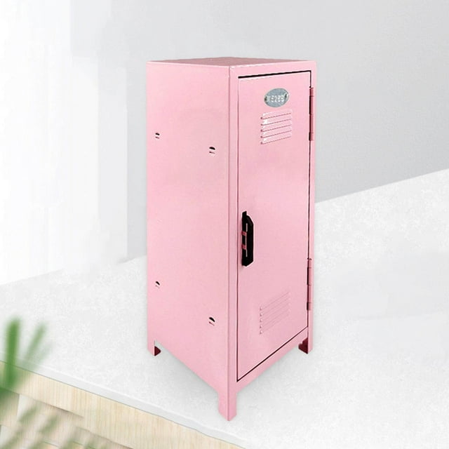 Small Makeup Storage Cabinet Vertical File Cabinet lipstick Pad for Cotton Pad Entryway Pink