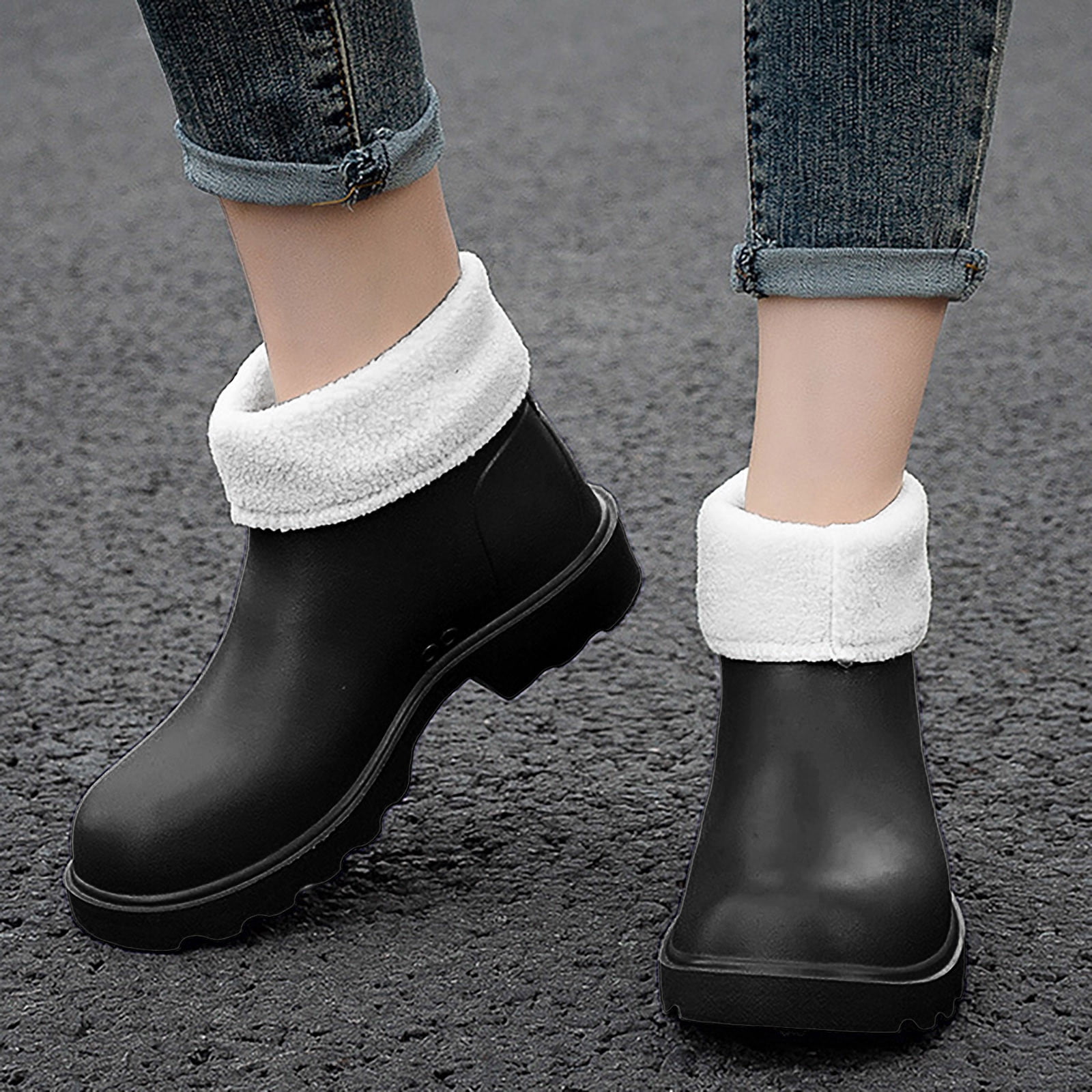 EHQJNJ Western Chief Rain Boots Women 2024 New Korean Edition Anti and Durable Detachable Plush Eva Light Sole Rainshoes and Rainboots Cute Rain Boots Women Rain Shoes for Women Wide Width