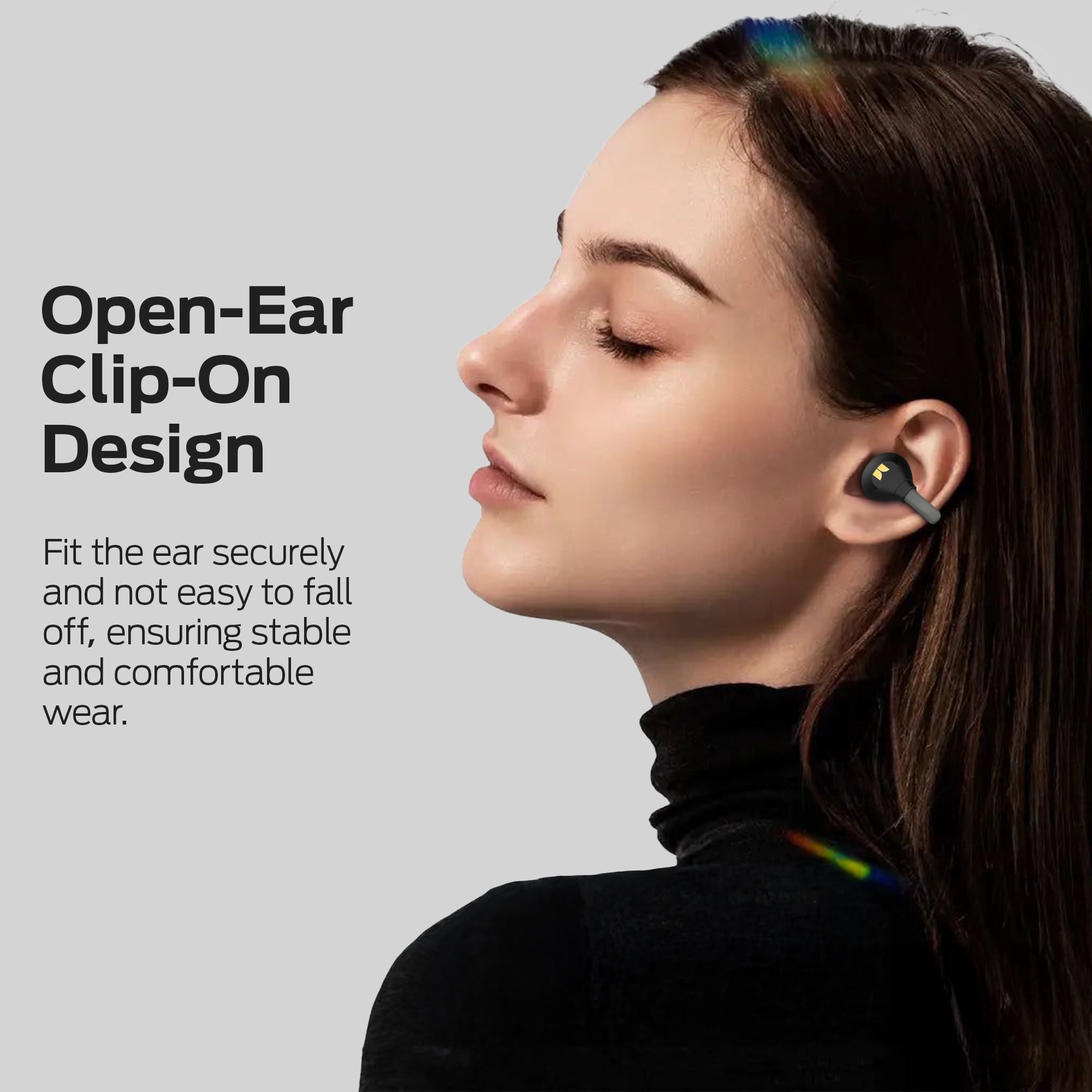 Monster Open Ear Headphones, Bluetooth Earbuds, HiFi high sound quality, ENC noise canceling, Clip On Earbuds for Running, Walking, Workout (Black)
