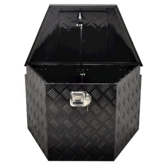 FGJQEFG 29 Inch Aluminum Truck Tongue Tool Box Black Trailer Box Pickup Underbody Toolbox 29"x16.5"x18"